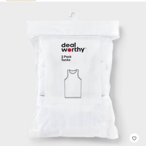Deal Worthy 3-Pack White Ribbed Tank Tops